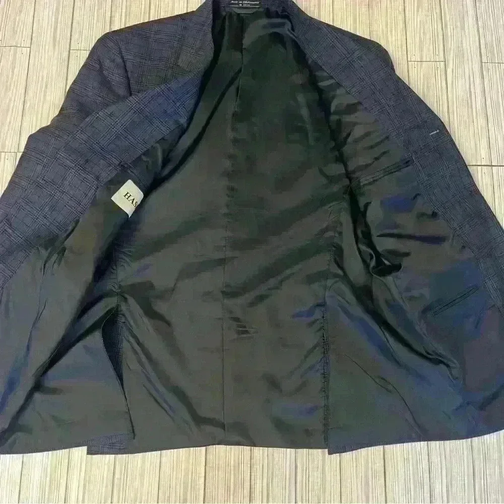 Haspel Traveler Seersucker Navy Wool Glenplaid Sports Coat